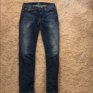 7 for all mankind medium wash skinny jean